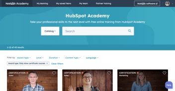 HubSpot Certifications in HubSpot Academy