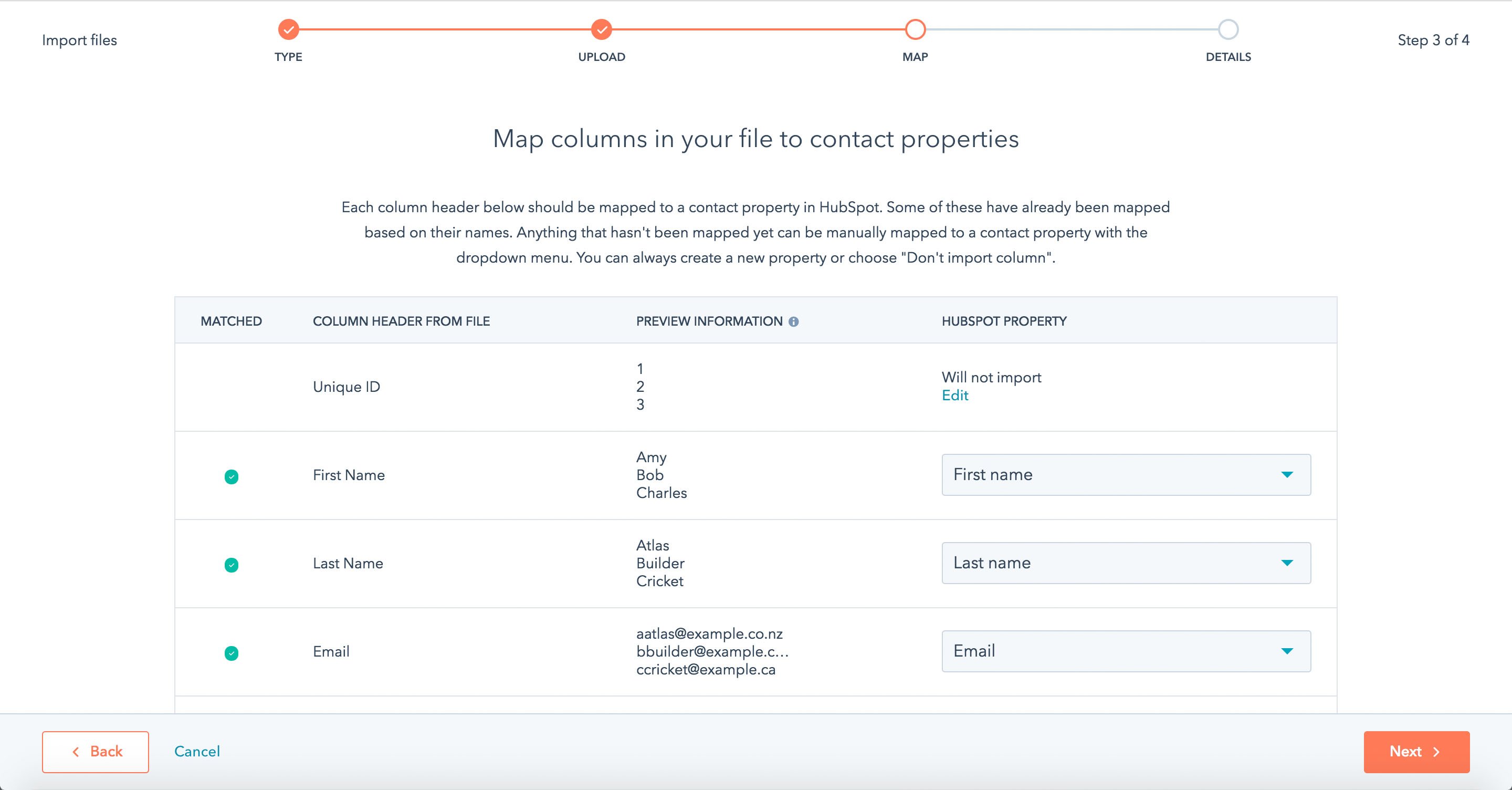 How to import Contacts and Companies with multiple branches into the HubSpot CRM - Step 8