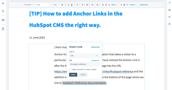 How to add Anchor Links in the HubSpot CMS the right way
