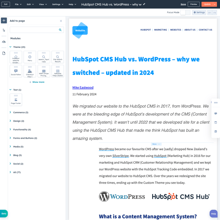 HubSpot CMS Screenshot
