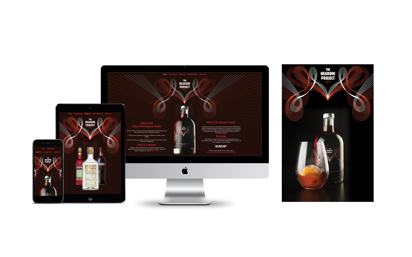 WordPress Website Design Concept for The Negroni Project