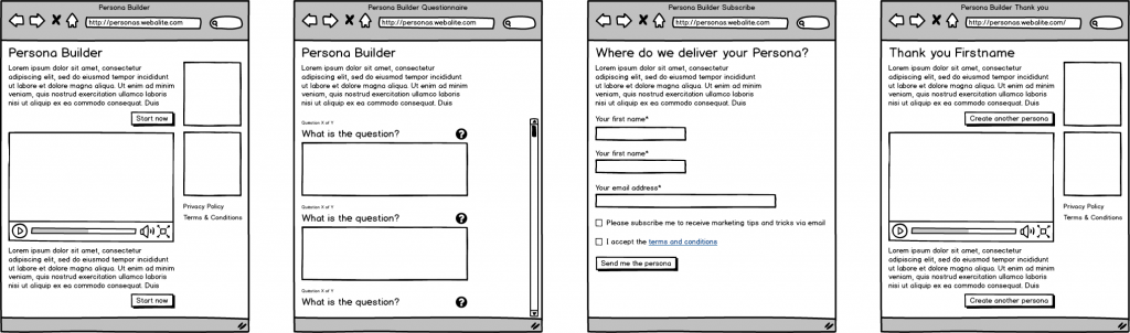 Webalite example of a clickable mockup