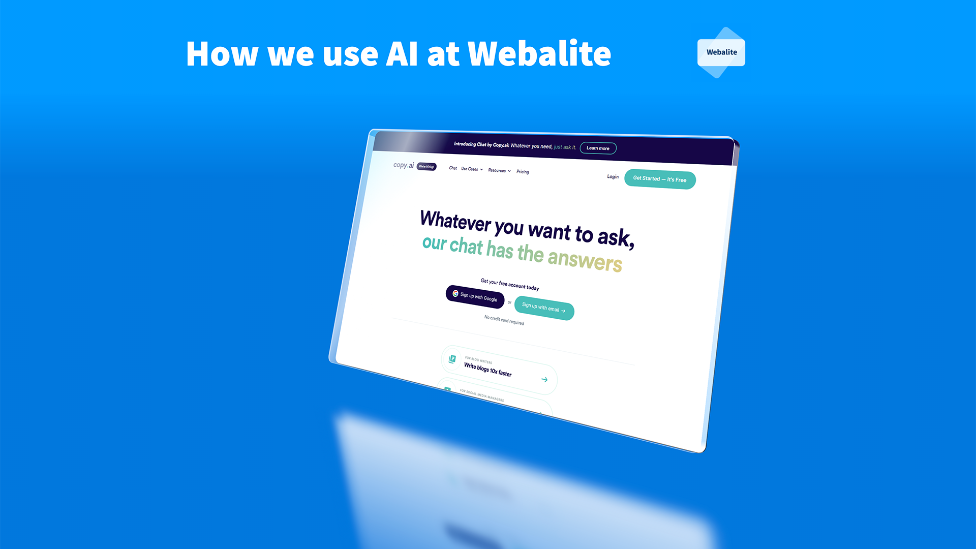 How we have been using AI at Webalite