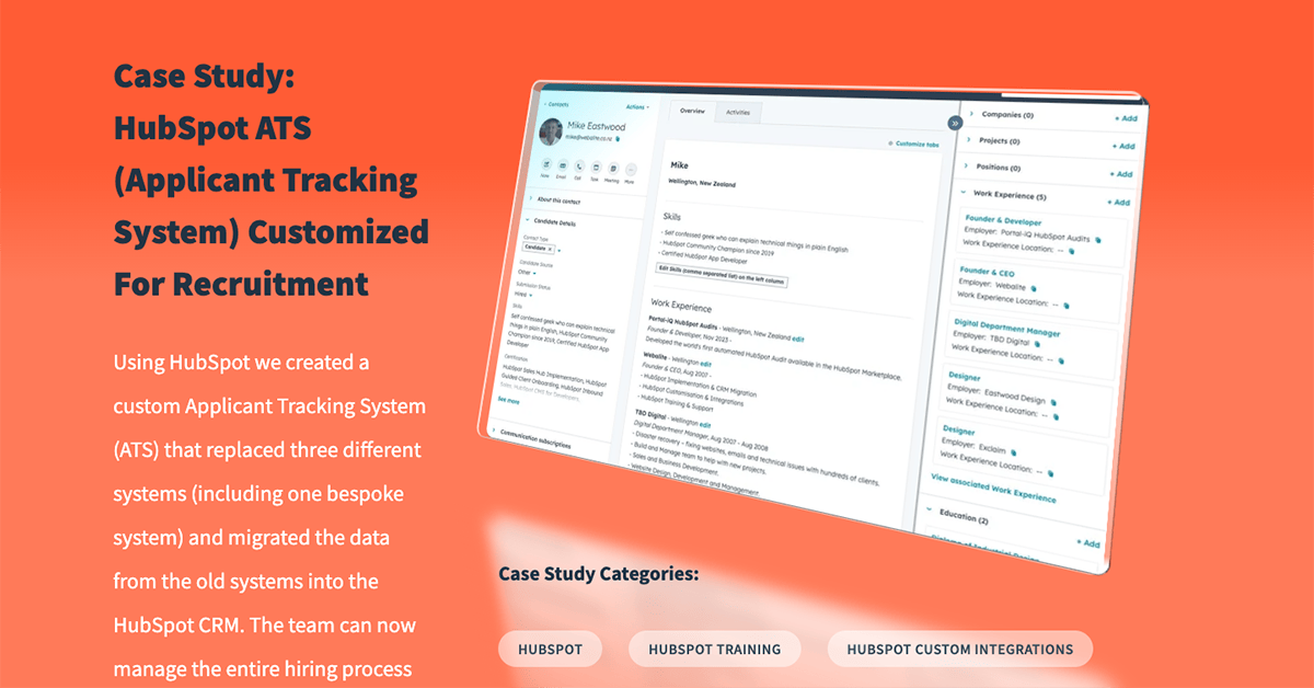 HubSpot Case Study – Applicant Tracking System (ATS) built in HubSpot